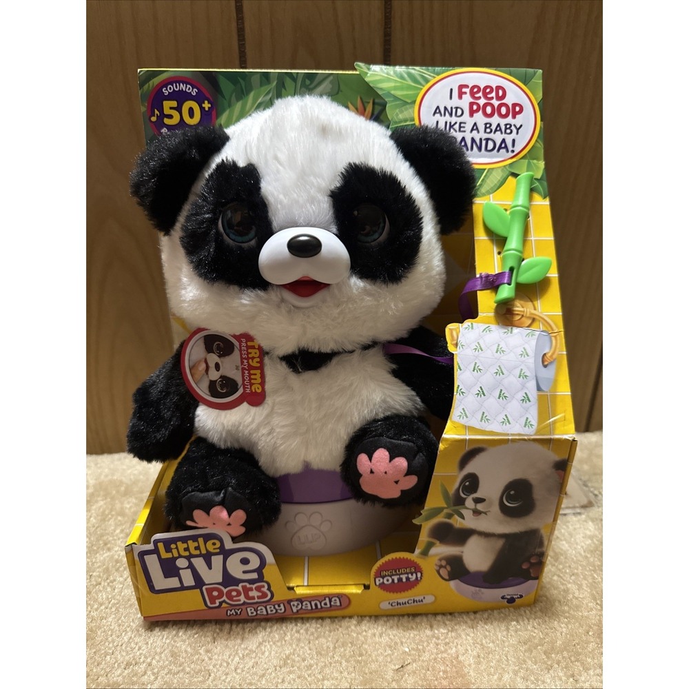 Little Live Pets My Baby Panda ChuChu Interactive Plush Potty 50+ Sounds NEW Toy